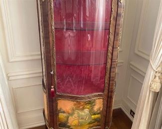 Antique French Vernis Martine Vitrine Style Display Cabinet