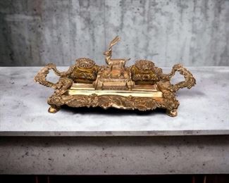 Antique Stag Desk Set