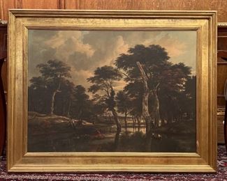 Framed Country Hunt Scene