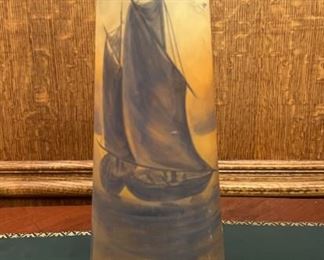 Hand Painted Nautical 12 Glass Vase