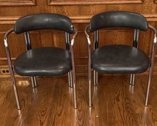 Pair of Chrome Tubular Armchairs