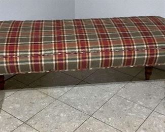 Upholstered Bench With Stacked Ball Legs