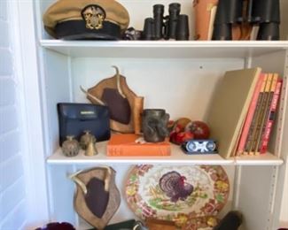 Antique "spyglass" made in France, rare Vintage Enoch Woods Burslem Turkey Platter and 8 plates. 