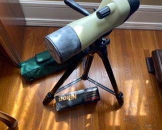 Nikon 15x45 optics spotting scope with tripod and window mount