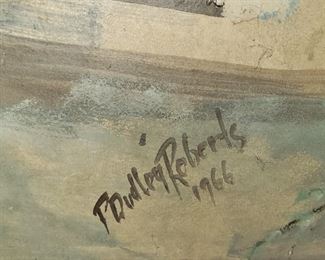 Hand-painted folding screen by P. Dudley Roberts