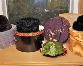 Ladies hats including fur hats