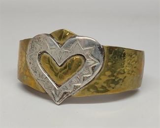 Brass and sterling cuff