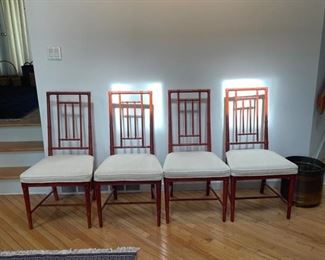 Set of (4) Drexel Faux Bamboo dining chairs 