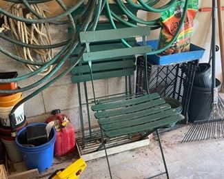 Metal folding chair set 