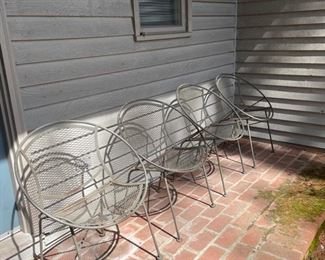 (4) Tempestini for Salterini wrought iron Radar chairs