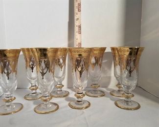 8 Gold Plate Trim Glasses