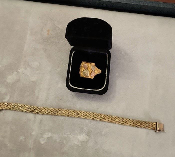 10k Gold Bracelet and Mens 10k Gold Ring