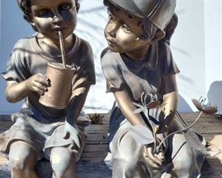 Boy and Girl Outdoor Statue