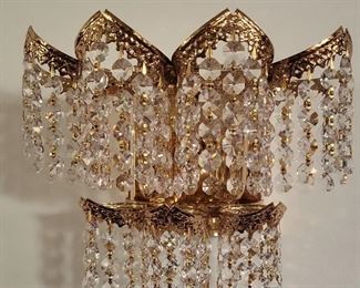 Gold Tone Crystal Sconces