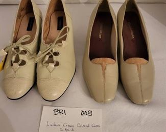 Ladies Cream Color Shoes 2 Pair