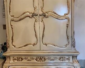 Ornate Provencal Bureau Armoire