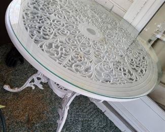 Round Wrought Iron Side Table