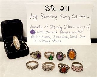 Vtg. Sterling Ring Collection