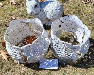 White Cast Iron Planter Covers