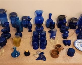 Blue glass collection