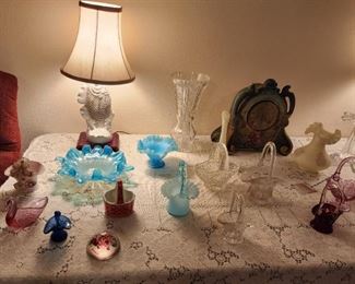 Glassware including Fenton pieces