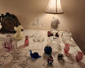 More glassware with Fenton pieces