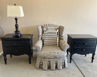  Side chair, custom upholstery, night stands or end tables