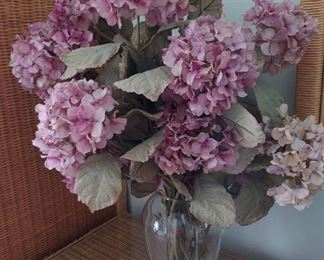Lovely Hydrangea Arrangement in Beautiful Crystal Vase