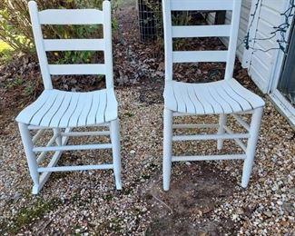 Vintage Slatback Wooden Chairs