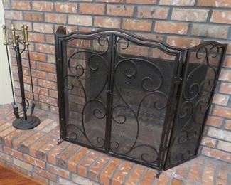 Fireplace tools, fireplace screen