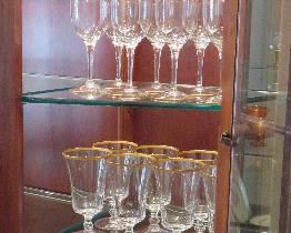 Lenox crystal, Fostoria Richmond goblets, Spode Archives plates