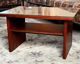 MCM Teak End Table	17.5x30x20in	HxWxD
