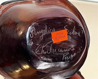 Vintage Angelica Silva Peru Loving Couple Art Pottery Statue	6x5x4in	HxWxD
