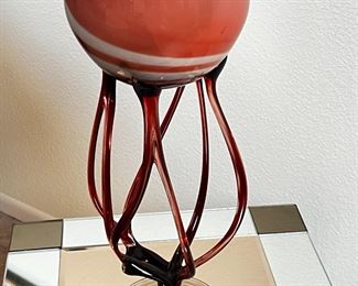 Vintage 4pc Art Glass Jellyfish Compote & Candle Holders	Bowl: 19.5 x 7 in diameter at top.	
