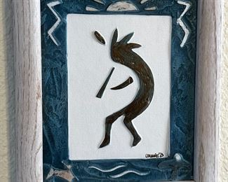 Earth Kokopelli Art Mixed Media painting 	12 x 10in	
