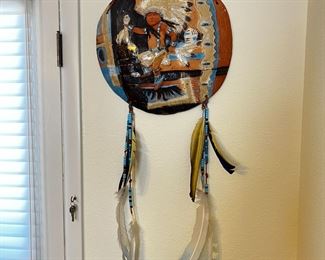 Native American Ceramic &nbsp;Disc Wall Decor	16 x 16 x 3.5in	HxWxD
