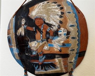 Native American Ceramic &nbsp;Disc Wall Decor	16 x 16 x 3.5in	HxWxD
