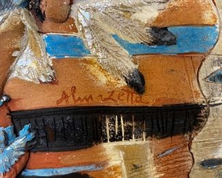 Native American Ceramic &nbsp;Disc Wall Decor	16 x 16 x 3.5in	HxWxD
