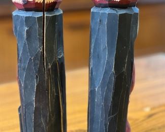 2pc Jamaica Tiki Statues Wood Carved	10 inches high	
