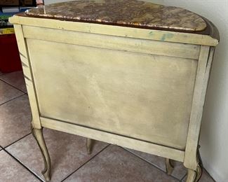 Vintage Italian Venetian Style Hand Painted Floral Marble Top Chest	30 x 24.5 x 13.25in	
