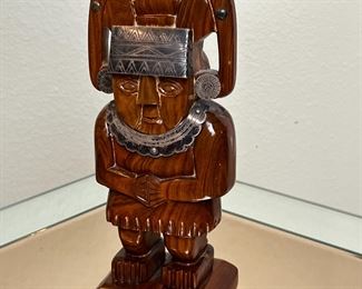 Hand Carved Inca Figure CAL Peru Huayacan Wood Sculpture Guayacan	11.5 inches high.	

