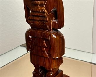 Hand Carved Inca Figure CAL Peru Huayacan Wood Sculpture Guayacan	11.5 inches high.	
