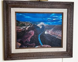 Original Art Toroweap Point&nbsp;Grand Canyon Painting Allen 1983	Frame: 29.25 x 35.25 x 2 Image: 17.25 x 23.25.	HxWxD
