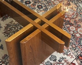 MCM Gustav Gaarde Trekanten Coffee Table Danish Modern Teak Glass Top	17 x 30 x 54in 	HxWxD

