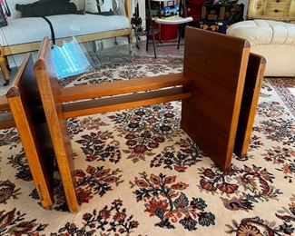 MCM Gustav Gaarde Trekanten Coffee Table Danish Modern Teak Glass Top	17 x 30 x 54in 	HxWxD
