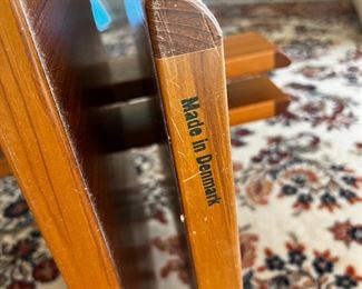 MCM Gustav Gaarde Trekanten Coffee Table Danish Modern Teak Glass Top	17 x 30 x 54in 	HxWxD
