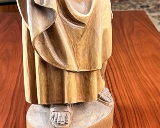 Carved Wood Drinking Monk Friar 	19.5 x 7.5 x 5.5in	HxWxD
