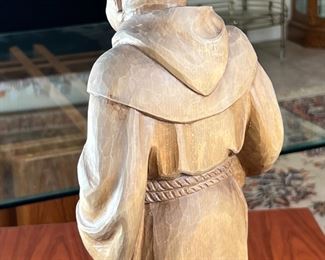 Carved Wood Drinking Monk Friar 	19.5 x 7.5 x 5.5in	HxWxD

