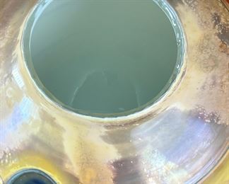 Artist Made Glass Pot/Vase	8.25 x 9.5in diameter.	
