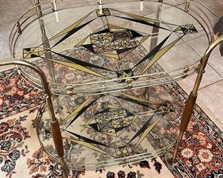 Vintage Glass/Metal Bar Cart	33 x 38 x 20in	HxWxD
